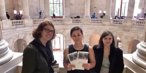 Herd staff display literature in the Capitol Rotunda